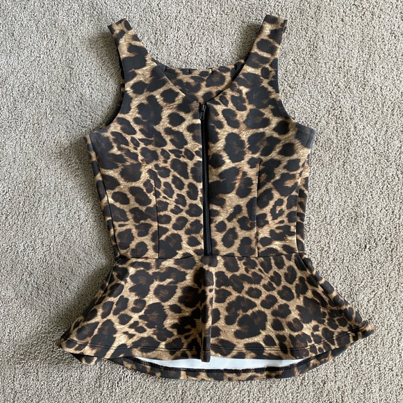 Leopard peplum top - Picture 2 of 2